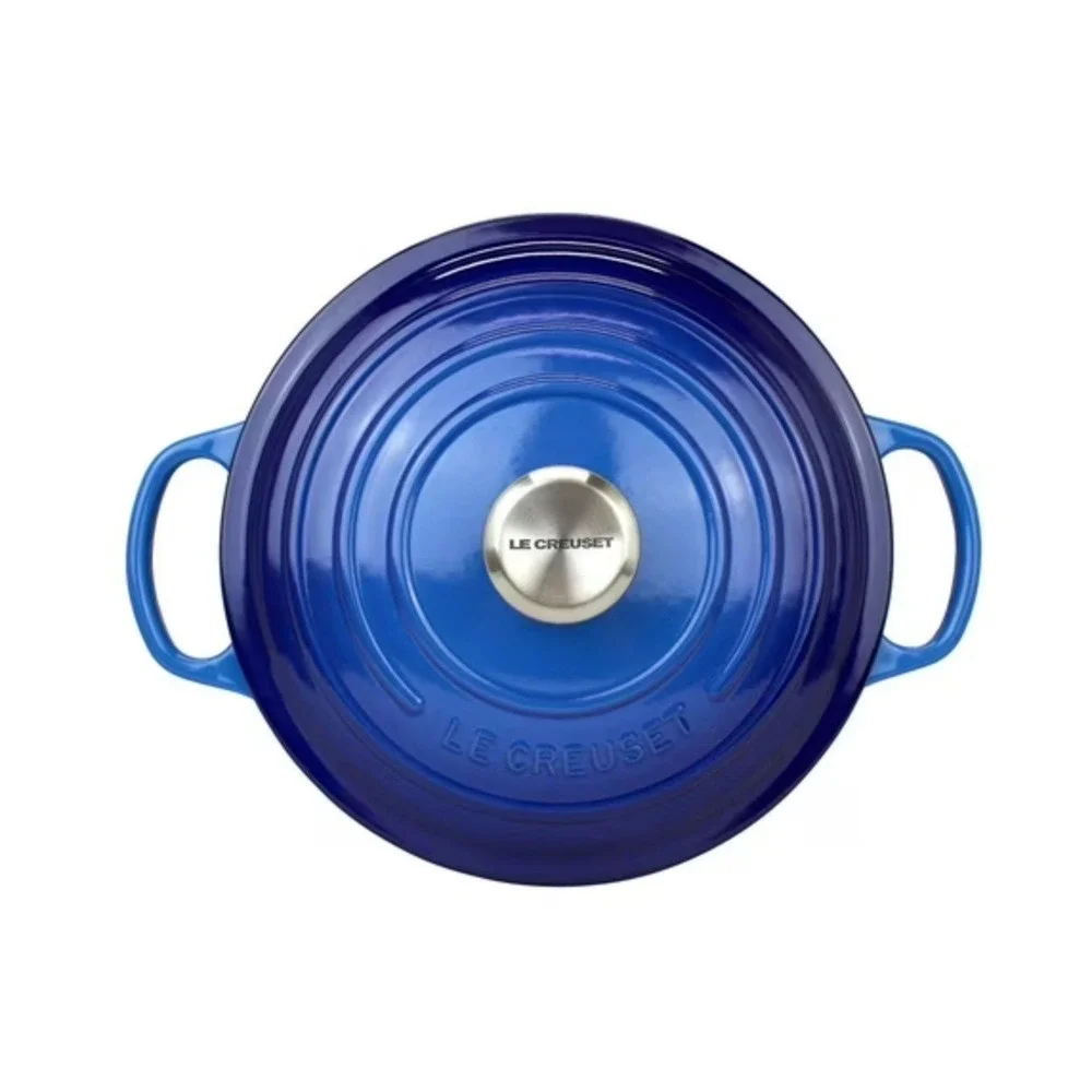 Le Creuset Signature Round Dutch Oven 5.5 Qt Azure Blue Enameled‎ Cast Iron 26cm